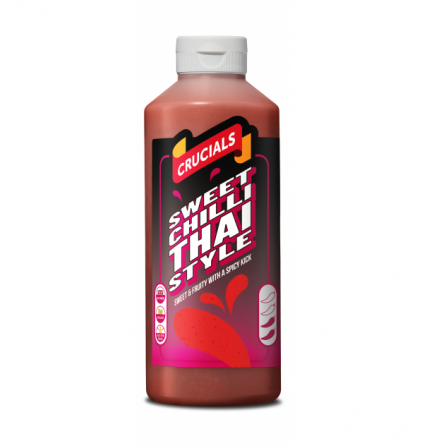 Crucials Sweet Chilli Thai Style Sauce 1L bottle – halal-certified sweet-spicy sauce for Asian dishes