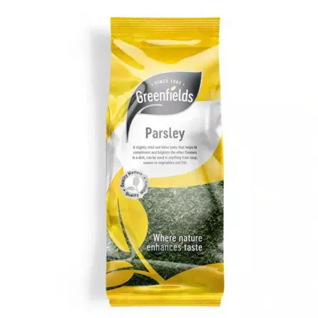 Greenfields Parsley: The versatile herb to elevate your dishes! Add a burst of flavour and freshness with our high-quality parsley, perfect for seasoning, garnishing, and more.Available at halalo.co.uk and Halalo.