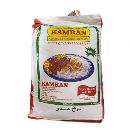 Kamran Super Quality Basmati Sella Rice 10kg – Premium halal parboiled rice with long grains for authentic biryani