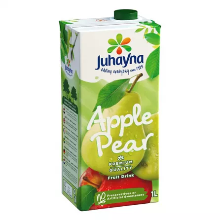 Juhayna Apple & Pear Juice is a refreshing and delicious blend of apple and pear juices. It is a natural source of vitamins and minerals, and it is free of preservatives and added sugar. Available at halalo.co.uk and Halalo.