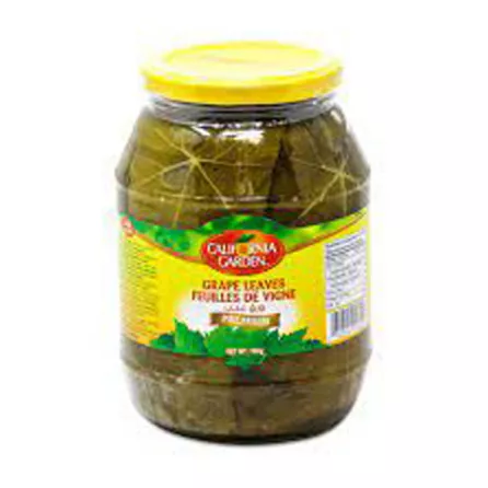 California Garden Grape Leaves 908g jar of premium vine leaves ready for stuffing and Mediterranean recipes available on Halalo.