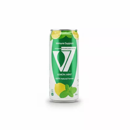 Halalo V7 Lemon Mint Sparkling drink can front view