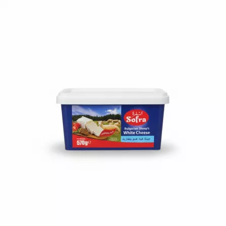 Sofra Bulgarian Sheep's White Cheese 570g tub side label