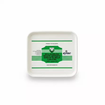 Aytac Bulgarian White Brined Sheep's Milk Cheese in white tub