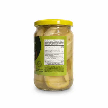Nutrition facts label on Teeba Artichoke Hearts jar
