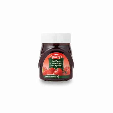 Durra strawberry fruit spread jar front label with strawberries image