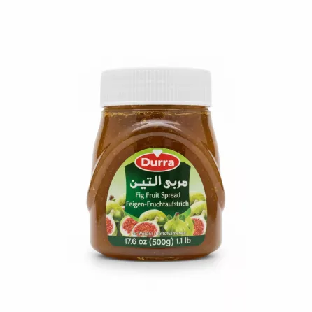 Jar of Durra Fig Fruit Spread front label showing product and brand