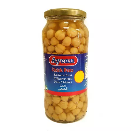 Aycan Chick Peas 580g can – premium halal-certified garbanzo beans for hummus and curries
