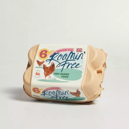 Roomin Free Medium Free Range 6 Eggs fresh medium free range eggs available on Halalo.