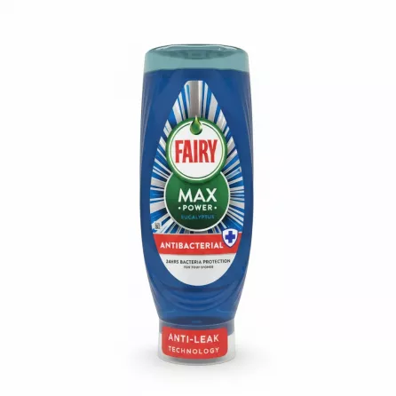 Fairy Max Power antibacterial dishwashing liquid bottle front