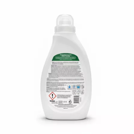 Back label of Persil Ultimate Active Clean detergent bottle showing usage instructions and warnings