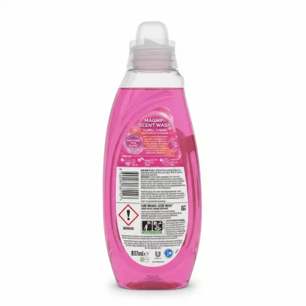 Back label of Surf Magnifi-Scent Wash Laundry Detergent bottle with instructions and ingredients