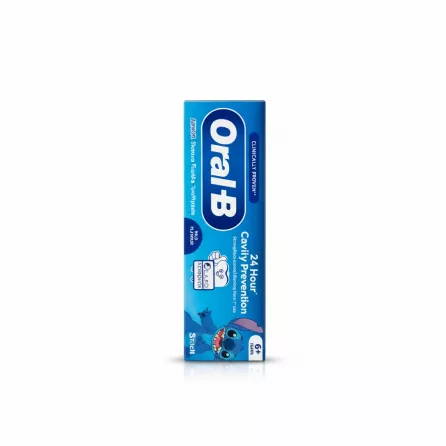 Box of Oral-B Junior Stannous Fluoride Toothpaste featuring Disney Stitch