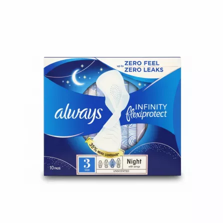 Always Infinity Flexi Night Pads packaging front view