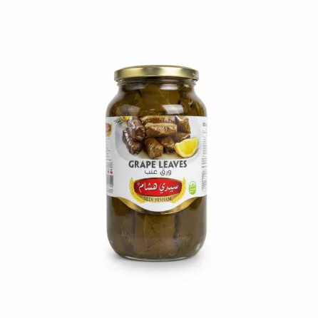 Jar of Sedi Hisham grape leaves in brine