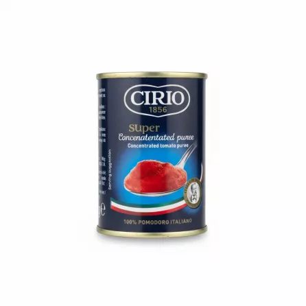 Cirio Concentrated Tomato Puree can front label with tomato puree image