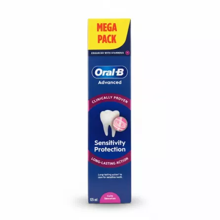 Oral-B Sensitivity Protection toothpaste box side with product details
