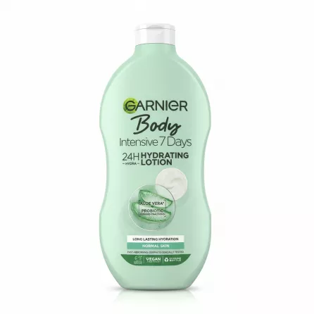 Bottle of Garnier Body Intensive 7 Days Aloe Hydrating Lotion front view