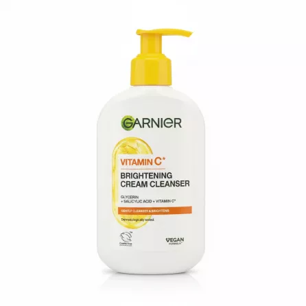 Garnier Vitamin C Brightening Cream Cleanser bottle front