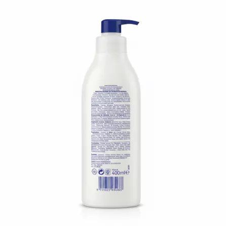 NIVEA Express Hydration Body Lotion 400ml back view showing ingredients and details