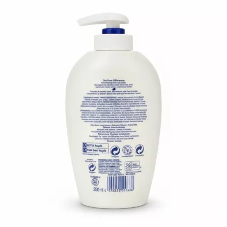 Dove Moisturising Hand Wash Original Cream back view with ingredients and details