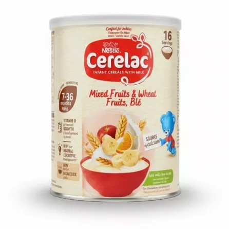 Nestlé Cerelac Mixed Fruits & Wheat infant cereal can front view