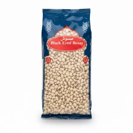 Pack of Amara Black Eyed Beans showing front packaging and beans