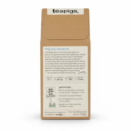 teapigs tung ting oolong tea box back view with brewing instructions