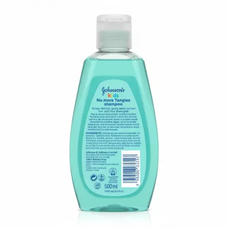 Johnson's Kids No More Tangles Shampoo 500ml back label