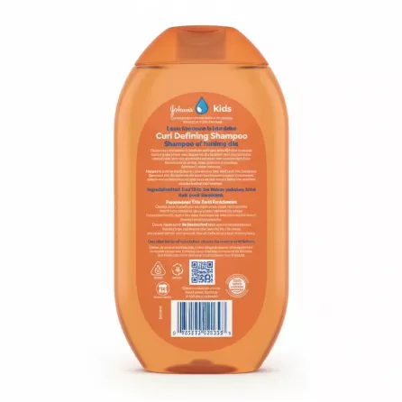 Johnson's Kids Curl Defining Shampoo bottle back label with product details