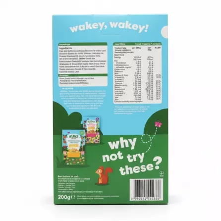 Heinz Banana & Berries Porridge box back with ingredients and nutrition