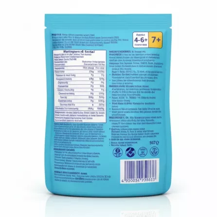 Back view of Aptamil Multigrain Baby Cereal pack with nutritional info