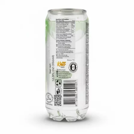 Back label of Lazez sparkling grape drink showing nutrition facts and barcode