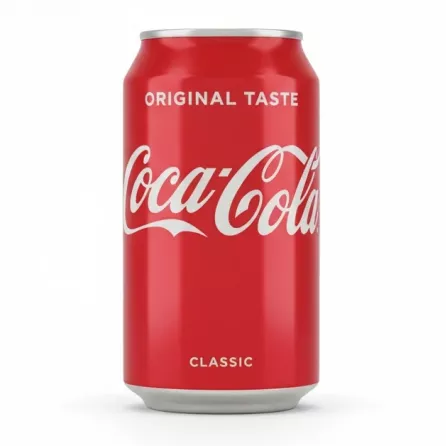 Coca Cola original taste 185ml red can front view