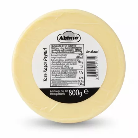 Back label showing nutritional facts and barcode on Ahinur cheese