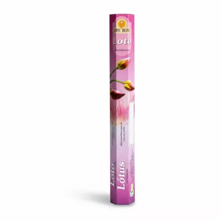 Cycle brand lotus incense sticks hexagonal pink packaging close view on a white background