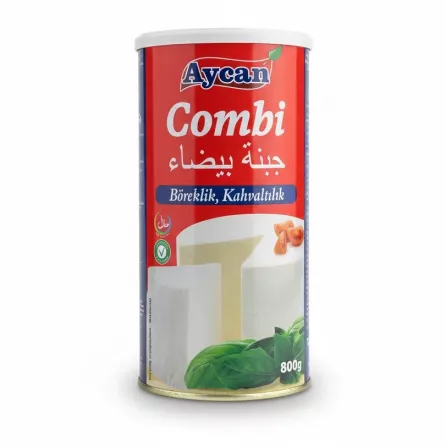 Aycan Combi White Cheese in red and white tin front view