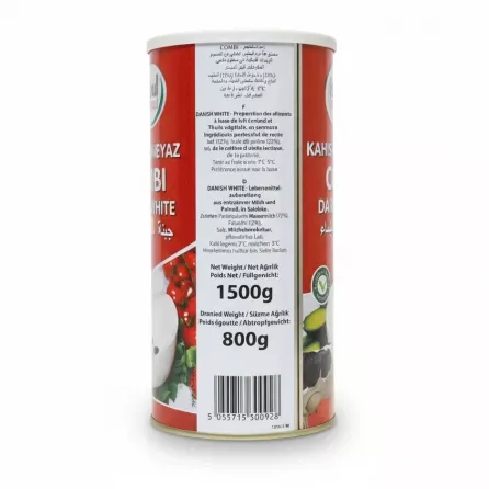Back of Istanbul Danish White Cheese Combi can showing ingredients and barcode