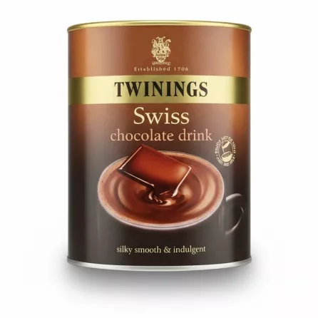 Tin of Twinings Swiss chocolate drink cocoa powder