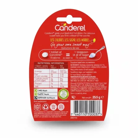 Back of packaging showing nutritional info and ingredients