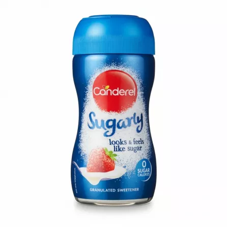 Canderel Sugarly Granulated Sweetener container with blue lid