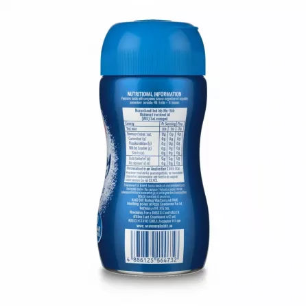 Back label of Canderel Sugarly showing nutritional information on white background