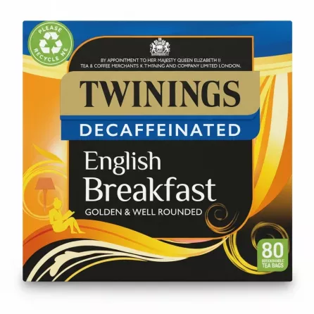 Twinings Decaffeinated English Breakfast packaging front