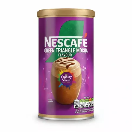 Nescafé Green Triangle Mocha instant coffee tin with hazelnut flavour