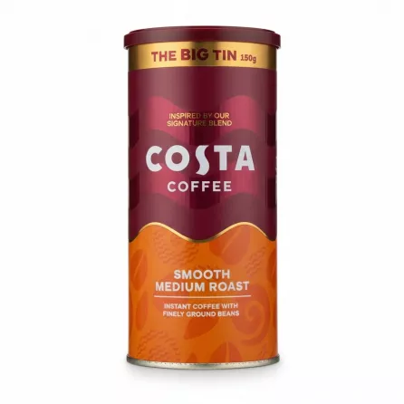 Costa Coffee Smooth Medium Roast instant coffee big tin front view