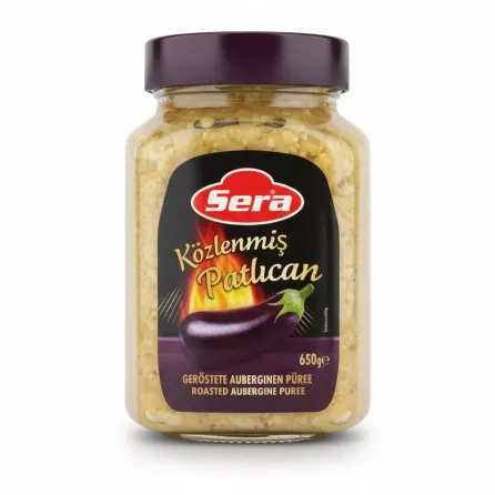 Jar of Sera Roasted Aubergine Puree 650g front label