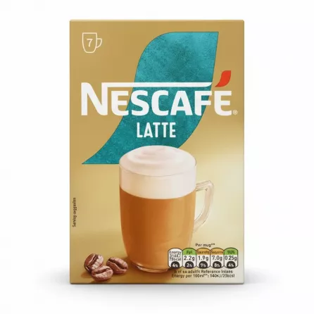 Nescafé Latte coffee sachets box front with latte image
