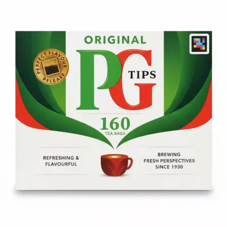 Box of PG Tips Original tea bags with 160 count
