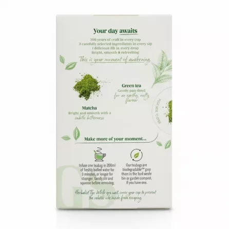 Twinings Super Green Matcha Tea box instructions and details