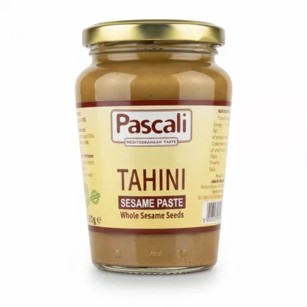 Jar of Pascali Tahini Sesame Paste showing front label
